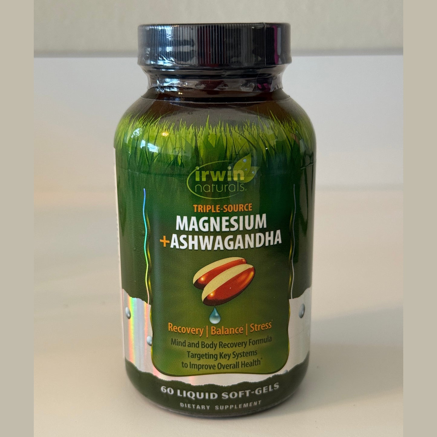 💪 Magnesium + Ashwagandha Liquid Softgels | Stress Relief, Mood & Recovery Support, 60 CT 🌿