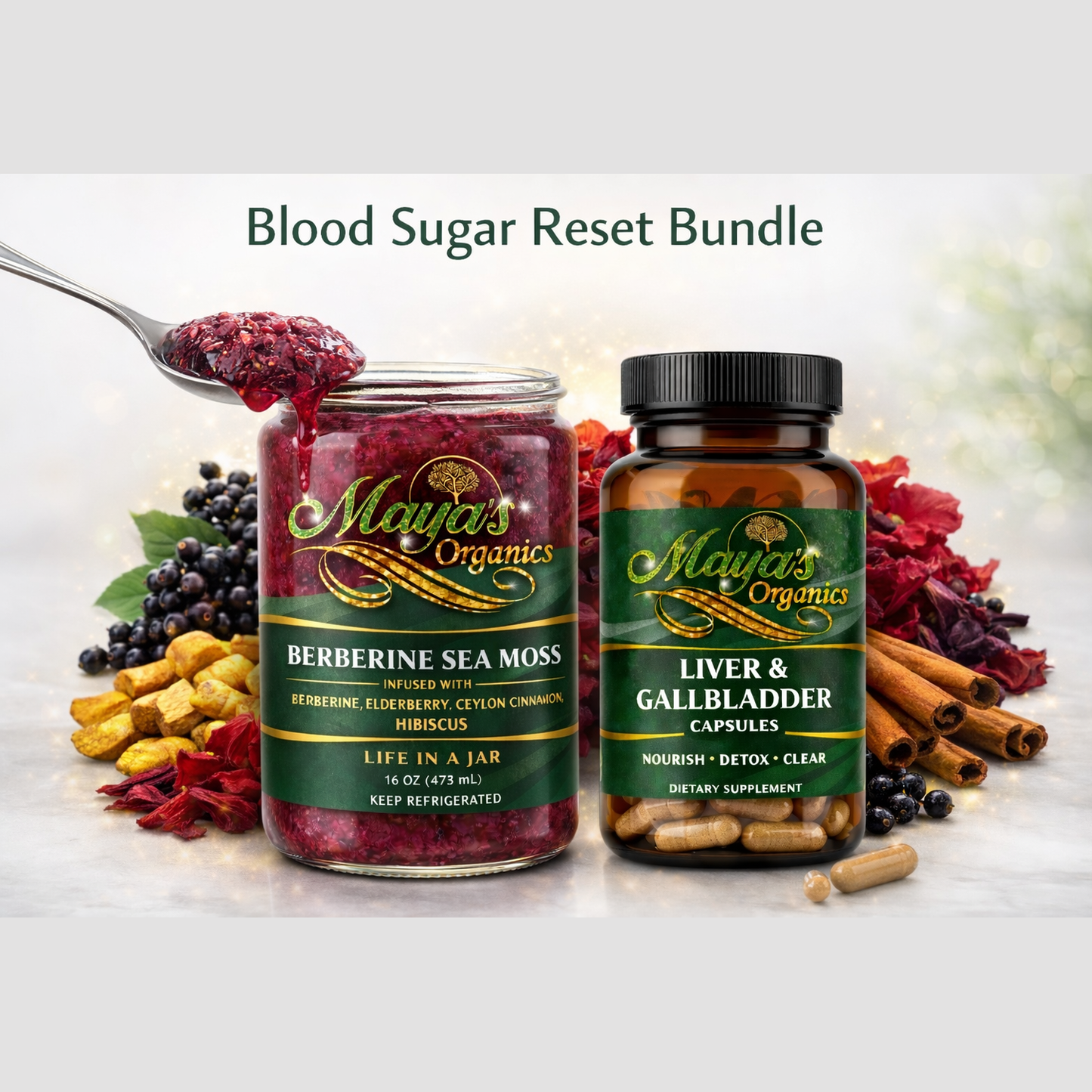 Blood Sugar Wellness Bundle – Berberine Sea Moss Gel + Liver & Gallbladder Support Capsules | SP Health & Beauty