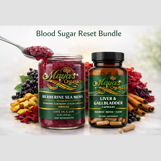 Blood Sugar Reset Bundle - Berberine Sea Moss Gel 16oz + Liver & Gallbladder Cleanse Detox Capsules (60 Caps)