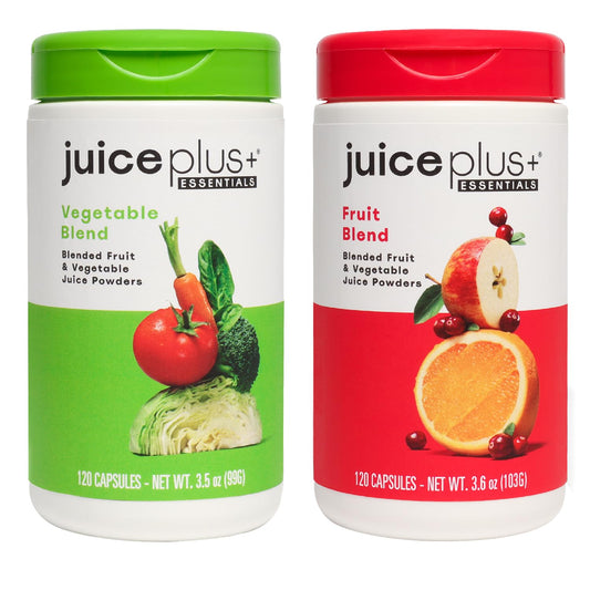 Juice Plus+ Fruit & Vegetable Blend - Fruit and Vegetable Supplement - Whole Food Ingredients like Kale, Beet, Cranberry and More - Vegan, Non-GMO - 2 Bottles (120 Capsules Each)