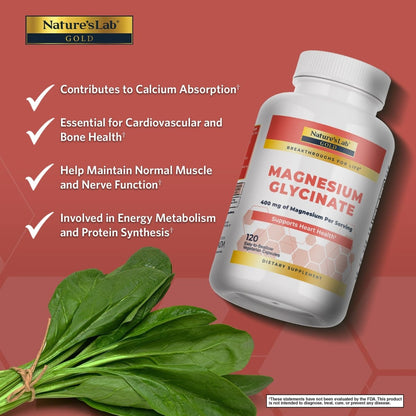 Nature's Lab Gold Magnesium Glycinate - 120 Capsules