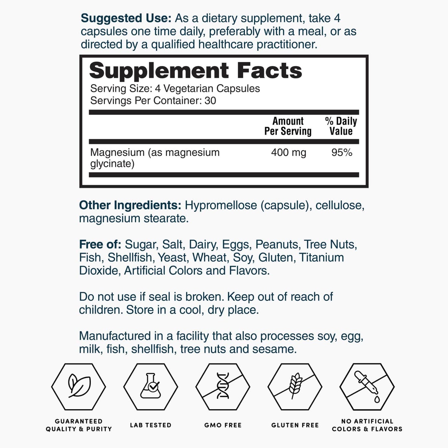 Nature's Lab Gold Magnesium Glycinate - 120 Capsules