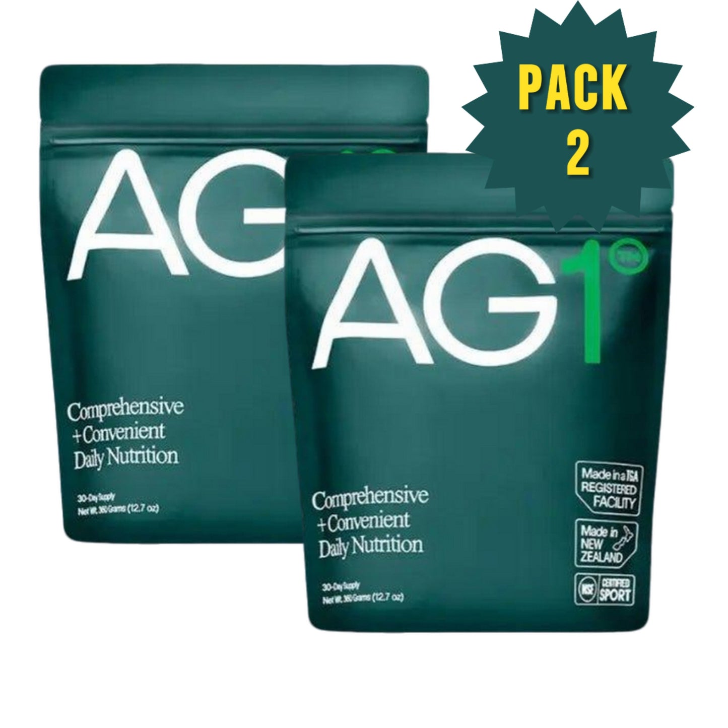 AG1 Athletic Greens 12.7 oz 360g Powder hi Supplement pack of 2