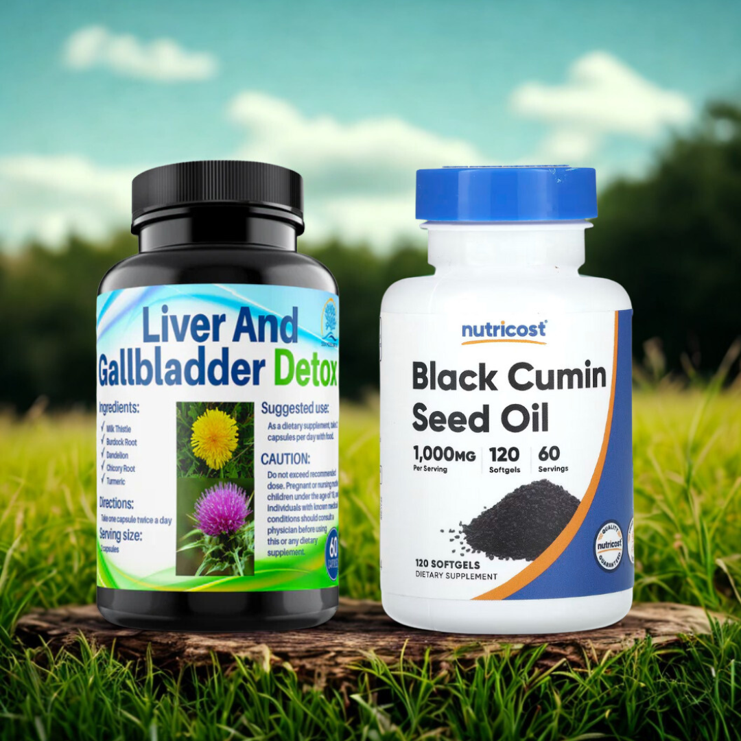 Power Liver & Wellness Bundle | Liver & Gallbladder Support Capsules + Black Cumin Seed Oil