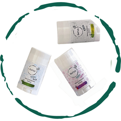 2-Pack all-Natural Deodorants for Kids & Teens