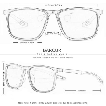 BARCUR Sports Style Anti-Blue Light Reading Glasses – Fashion Transparent PC Frame for Men and Women with Multiple Degrees Lightweight Rectangle Eyewear for Home Office and Daily Use