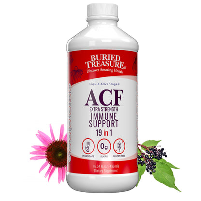 Buried Treasure Liquid Nutrients® ACF Extra Strength – Liquid Immune Support with Vitamin C, Zinc & Botanical Extracts
