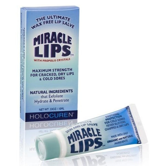Miracle Lips Salve for Dry, Cracked, Sunburned Lips & Cold Sores