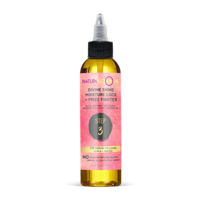 Step 3: Divine Shine Moisture Lock & Frizz Fighter (For Loose Curls)
