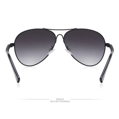 BARCUR Polarized Pilot Sunglasses for Men – Stylish Anti Blue Light UV400 Protection Gradient Mirror Lens Stainless Steel Trendy Frame – Fashion Aviator Sun Glasses for Men Ideal for Driving Travel Summer & Outdoor Activities