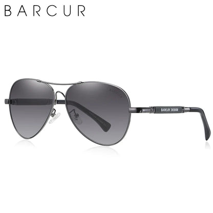 BARCUR Polarized Pilot Sunglasses for Men – Stylish Anti Blue Light UV400 Protection Gradient Mirror Lens Stainless Steel Trendy Frame – Fashion Aviator Sun Glasses for Men Ideal for Driving Travel Summer & Outdoor Activities