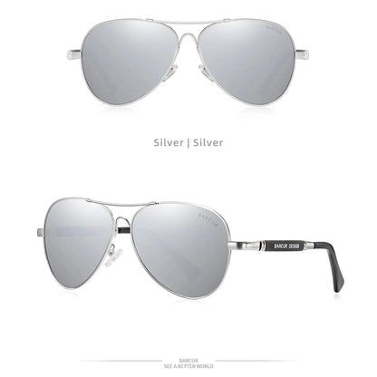 BARCUR Polarized Pilot Sunglasses for Men – Stylish Anti Blue Light UV400 Protection Gradient Mirror Lens Stainless Steel Trendy Frame – Fashion Aviator Sun Glasses for Men Ideal for Driving Travel Summer & Outdoor Activities