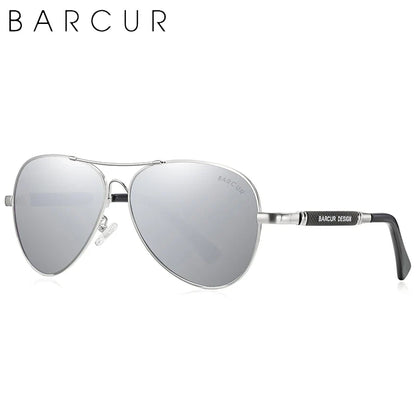 BARCUR Polarized Pilot Sunglasses for Men – Stylish Anti Blue Light UV400 Protection Gradient Mirror Lens Stainless Steel Trendy Frame – Fashion Aviator Sun Glasses for Men Ideal for Driving Travel Summer & Outdoor Activities