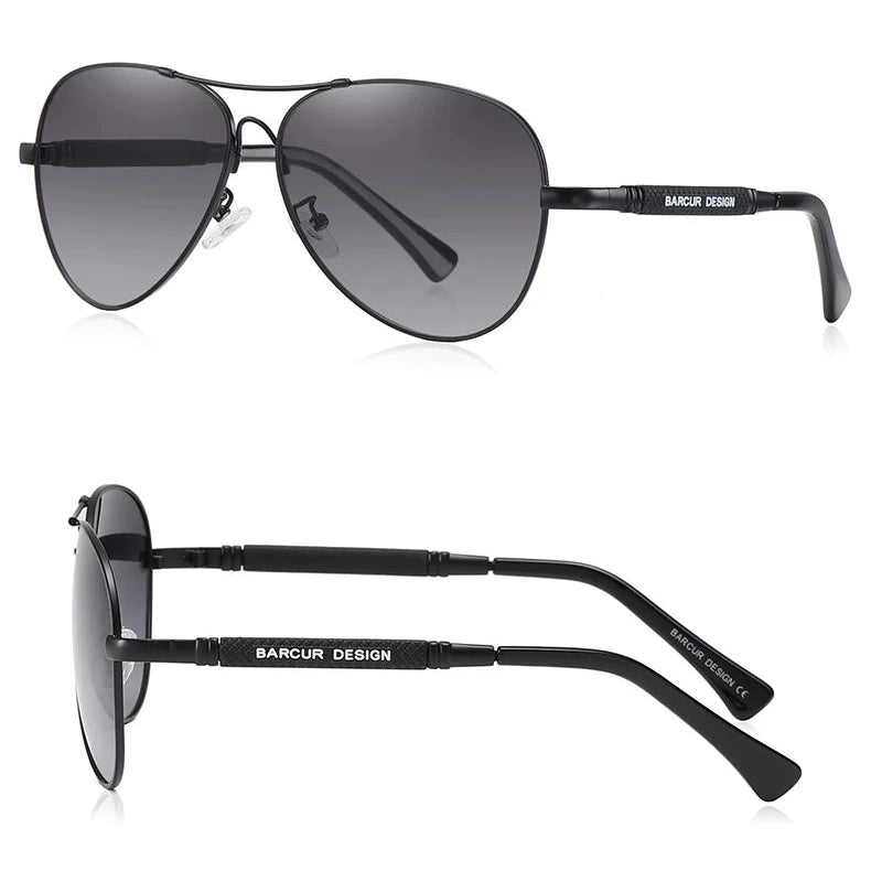 BARCUR Polarized Pilot Sunglasses for Men – Stylish Anti Blue Light UV400 Protection Gradient Mirror Lens Stainless Steel Trendy Frame – Fashion Aviator Sun Glasses for Men Ideal for Driving Travel Summer & Outdoor Activities