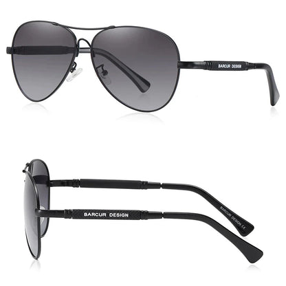 BARCUR Polarized Pilot Sunglasses for Men – Stylish Anti Blue Light UV400 Protection Gradient Mirror Lens Stainless Steel Trendy Frame – Fashion Aviator Sun Glasses for Men Ideal for Driving Travel Summer & Outdoor Activities