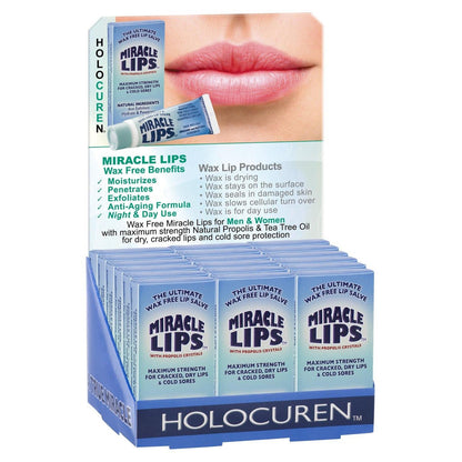 Miracle Lips Salve for Dry, Cracked, Sunburned Lips & Cold Sores