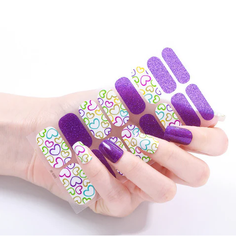 Valentine Purple Gel Nails