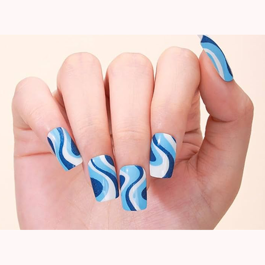 Blue Jazz Gel Nails