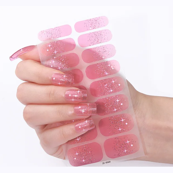 Cotton Candy Stars Gel Nails