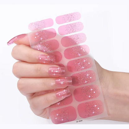 Cotton Candy Stars Gel Nails