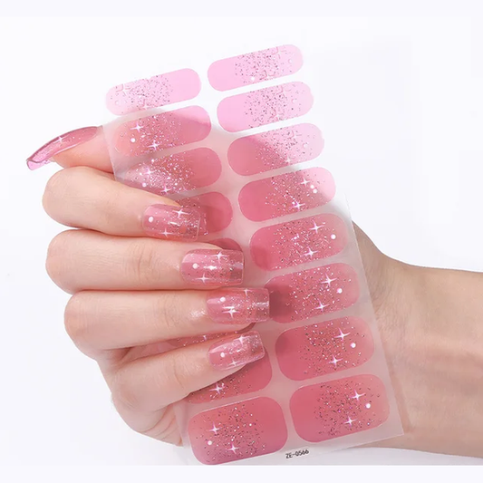 Cotton Candy Stars Gel Nails