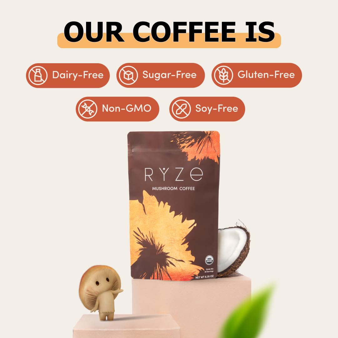 2 Pack Ryze Organic Mushroom Coffee W/ 1 RYZE Spoon 100% Authentic FREE SHIPPING