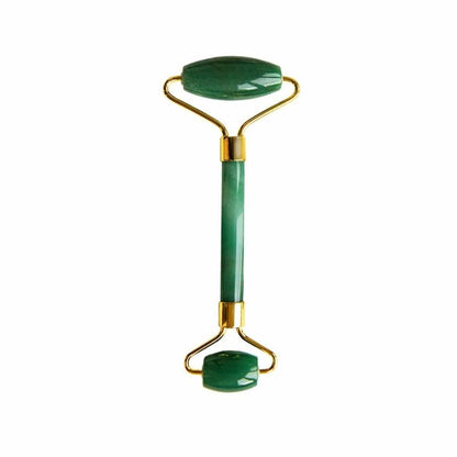 Aventurine Jade Soothing Energy Facial Rollers Gold Metal Handle