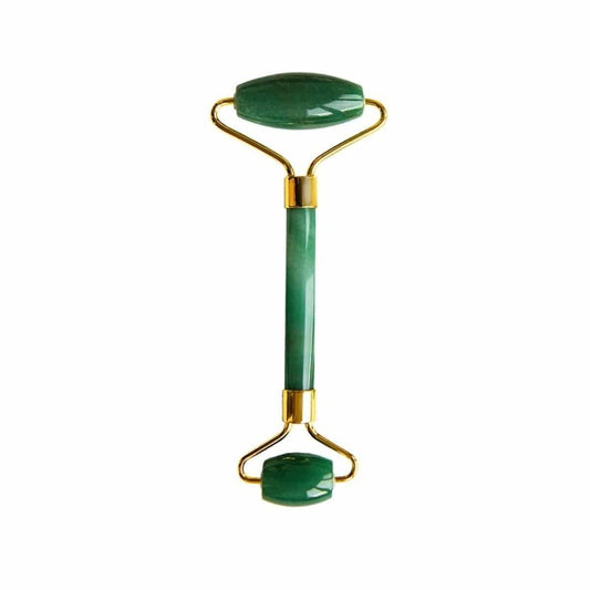 Aventurine Jade Soothing Energy Facial Rollers Gold Metal Handle