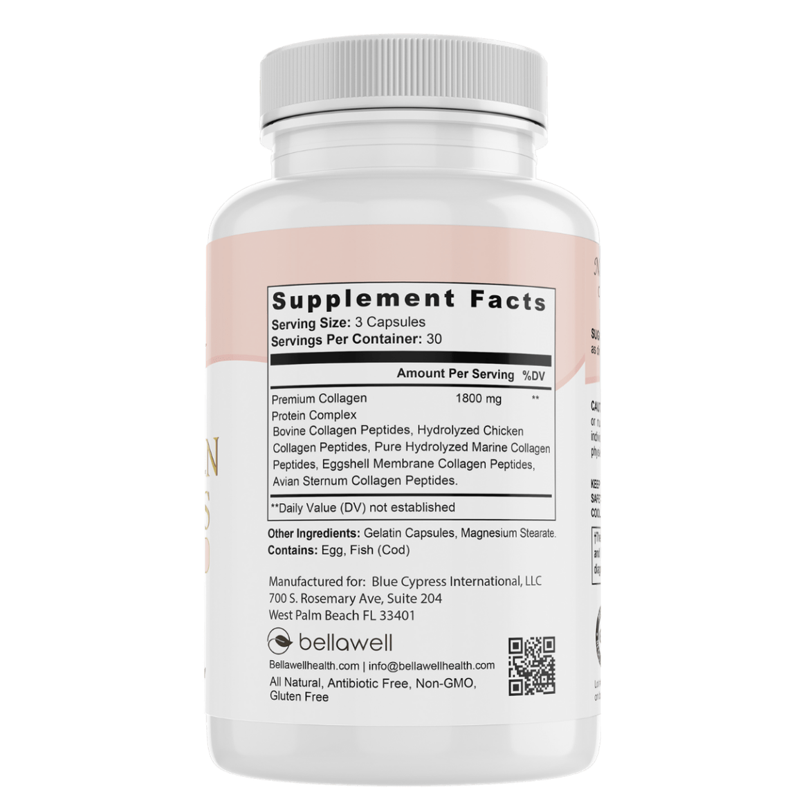 Collagen Peptides Types I, II, III, V, X by Bellawell