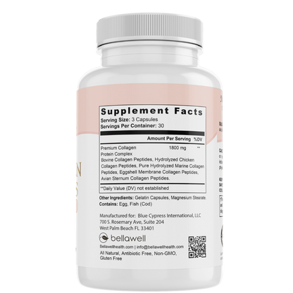Collagen Peptides Types I, II, III, V, X by Bellawell