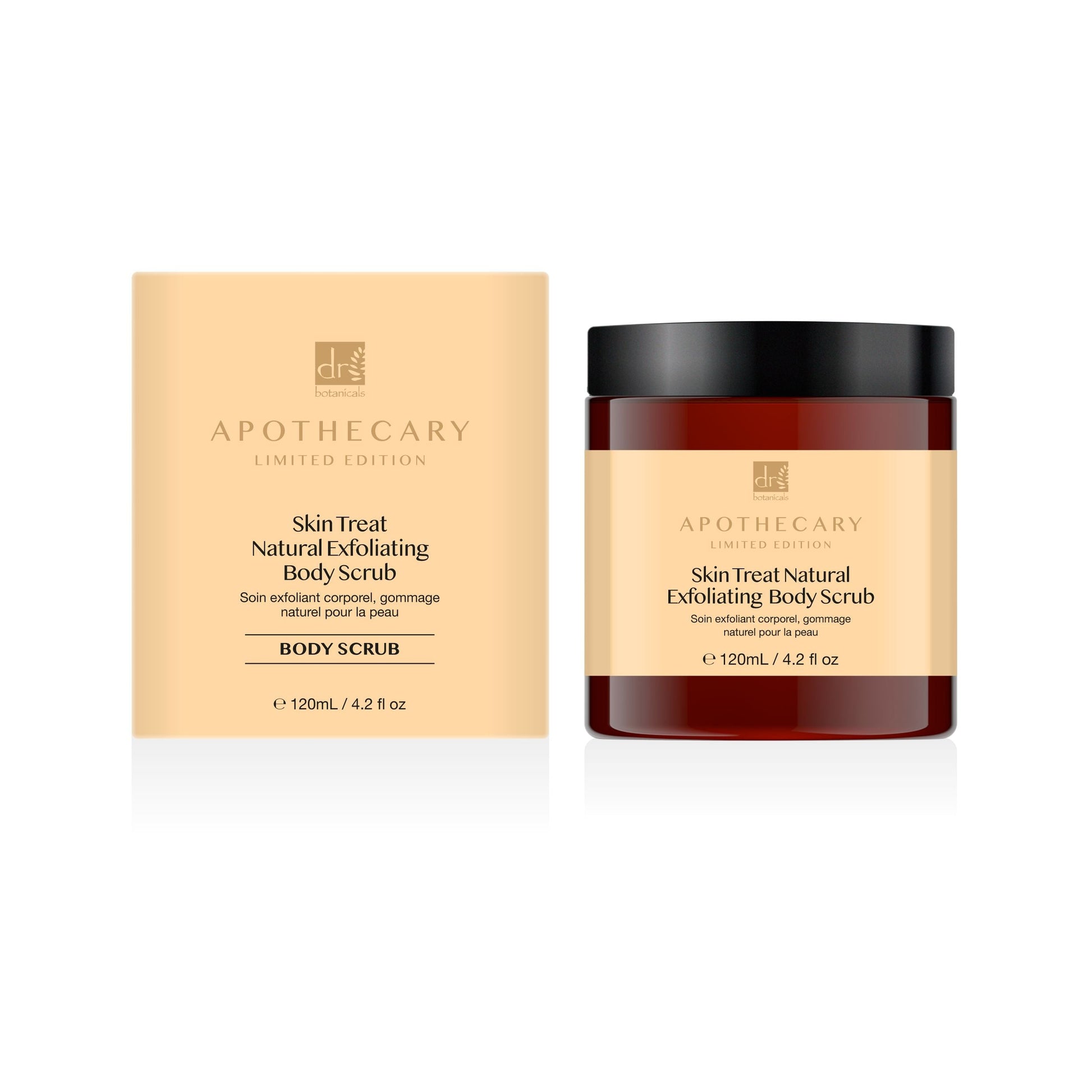 Apothecary Skin Treat Natural Exfoliating Body Scrub with packaging on a white background