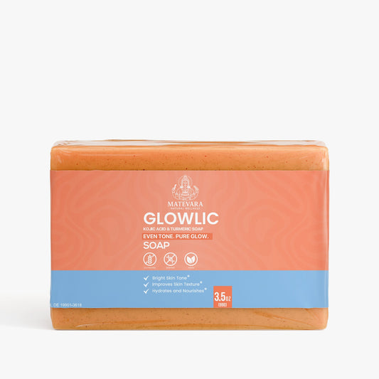 Glowlic Kojic Acid & Turmeric Soap | Brightening & Even Tone Support | Cleansing Bar with Shea Butter | 3.5 oz