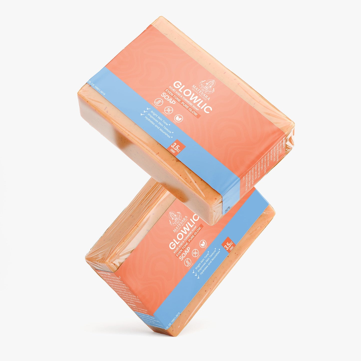 Glowlic Kojic Acid & Turmeric Soap | Brightening & Even Tone Support | Cleansing Bar with Shea Butter | 3.5 oz
