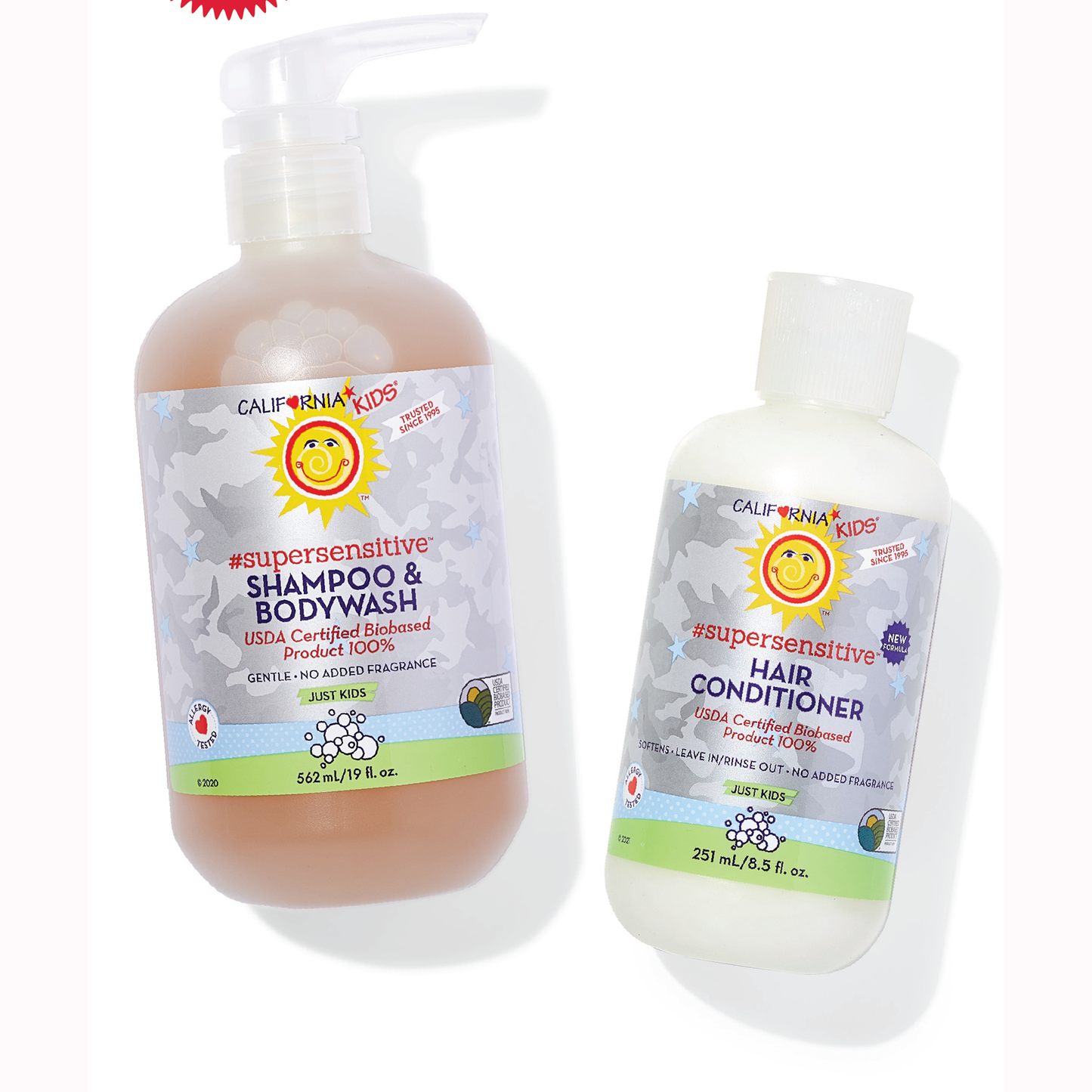 (No Fragrance) Kids #SuperSensitive™ Shampoo + Conditioner Bundle