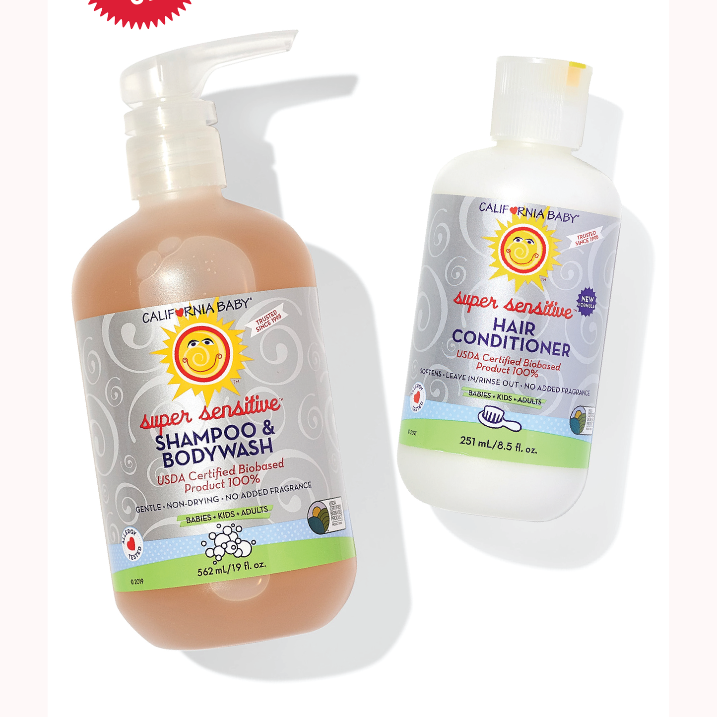 (No Fragrance) Super Sensitive™ Shampoo + Conditioner Bundle
