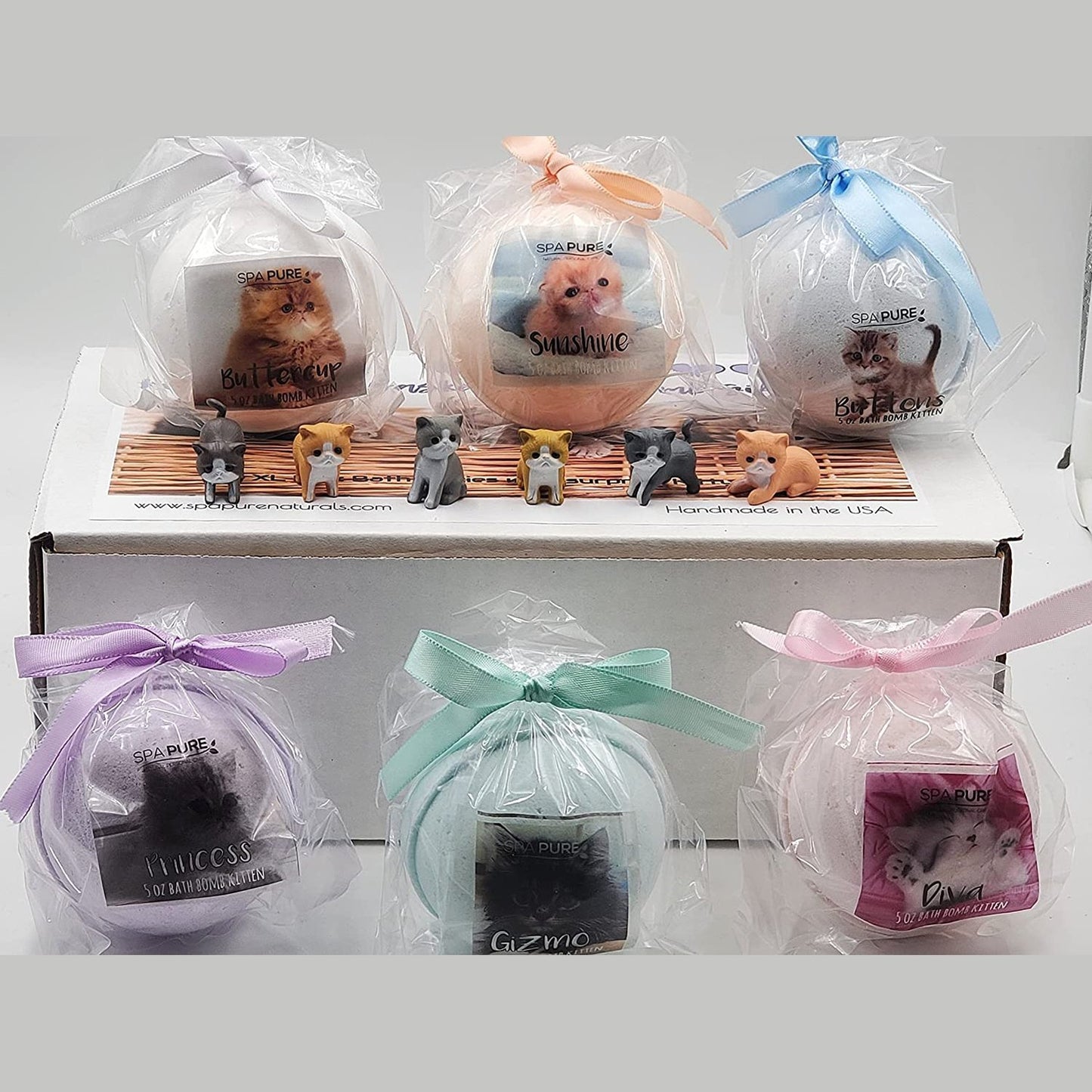 Spa Pure Kittens in Basket: 6 Adorable Kittens Bath Bombs
