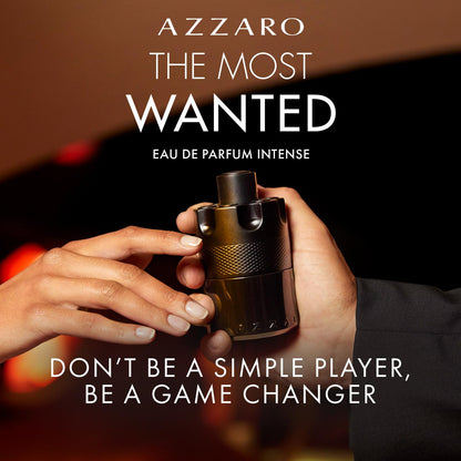 Azzaro The Most Wanted Intense EDP 3.3 oz – Woody Amber Spicy Cologne with Cardamom, Toffee & Amberwood