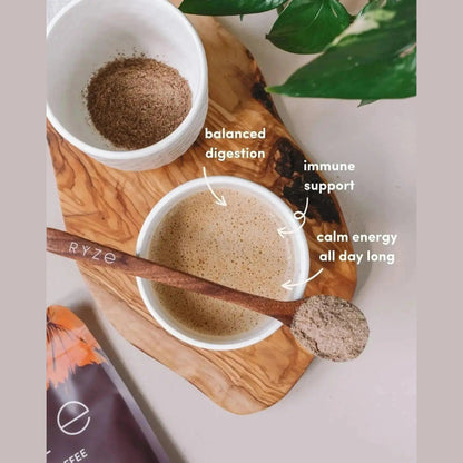 RYZE Mushroom Coffee | 6 Adaptogenic Mushrooms | USDA Organic | Instant Coffee | MCT Oil | USA Grown | Better Energy, Focus, Digestion, Immunity | Cordyceps, Lion’s Mane, Turkey Tail | 30 servings