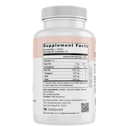 Omega Fish Oil -Omega-3 Fatty Acids by Bellawell