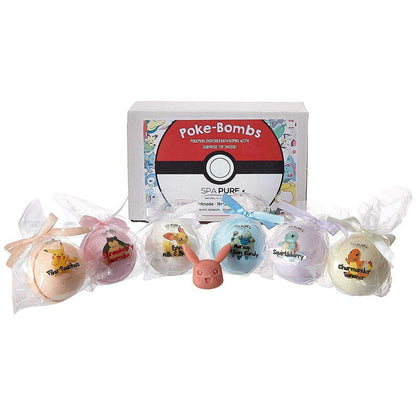 Bath Bombs for Kids: With Toys Inside, Pokemon-Inspired, Moisturizing, Natural, Large Colorful Bath Bombs (6 Count) Pack of 1
