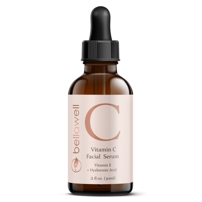 Vitamin C Serum for Face With Hyaluronic Acid, Vitamin E, Aloe Vera, and Jojoba oil 2 fl oz by Bellawell