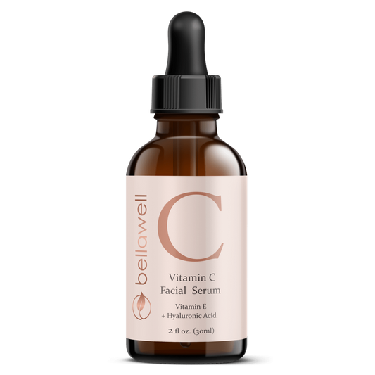 Vitamin C Serum for Face With Hyaluronic Acid, Vitamin E, Aloe Vera, and Jojoba oil 2 fl oz by Bellawell